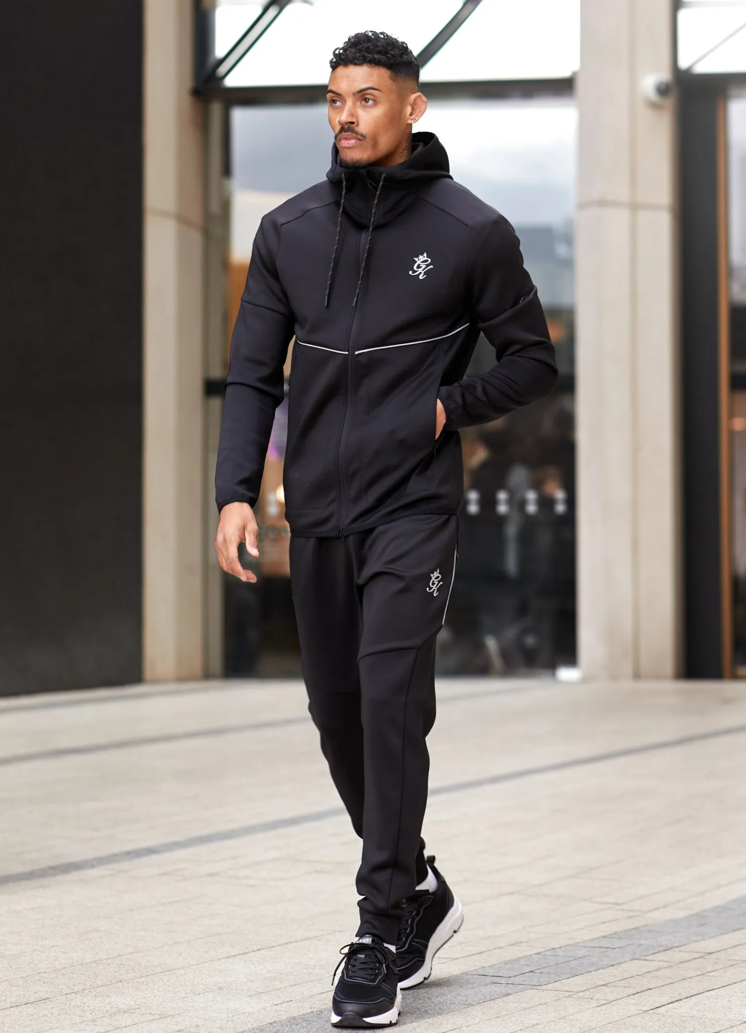 Tracksuit Bottoms<Gym King Reflect Poly Tracksuit Bottom Black/Silver