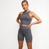 Tops & T-Shirts<Gym King Release Rib Racer Tank Dark Grey