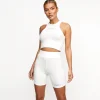 Tops & T-Shirts<Gym King Release Rib Racer Tank Off-White