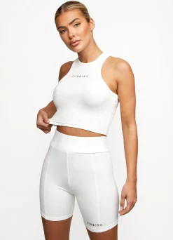 Tops & T-Shirts<Gym King Release Rib Racer Tank Off-White