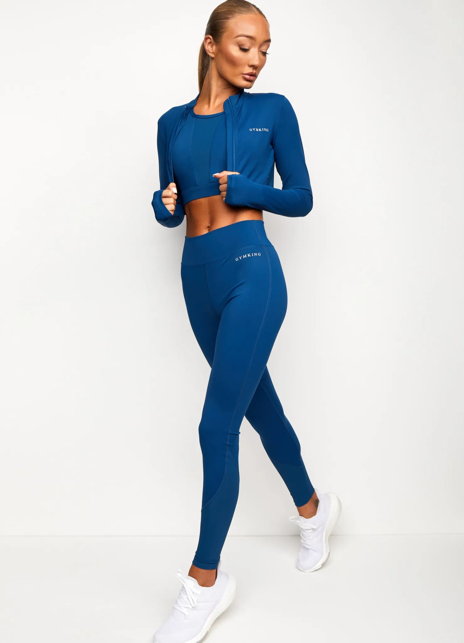 Tops & T-Shirts<Gym King Restore Full Zip Funnel Moonlight Blue