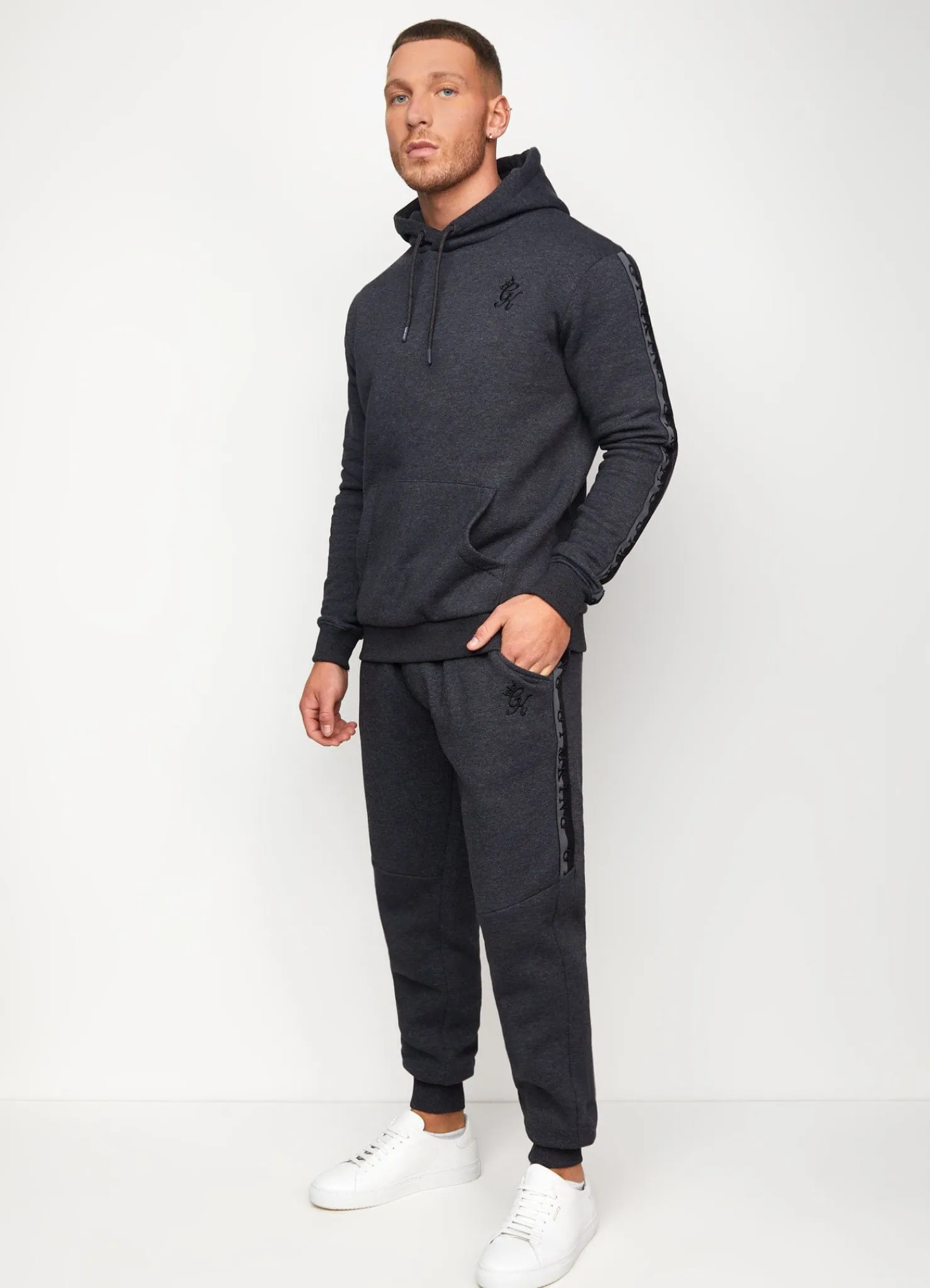 Tracksuit Bottoms<Gym King Results Jacquard Tape Jogger Charcoal Marl