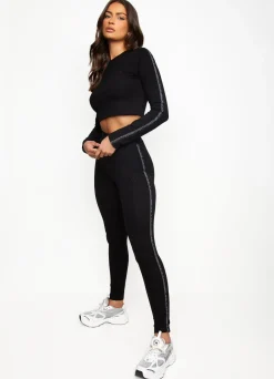 Tops & T-Shirts<Gym King Results Tape Longsleeve Crop Black