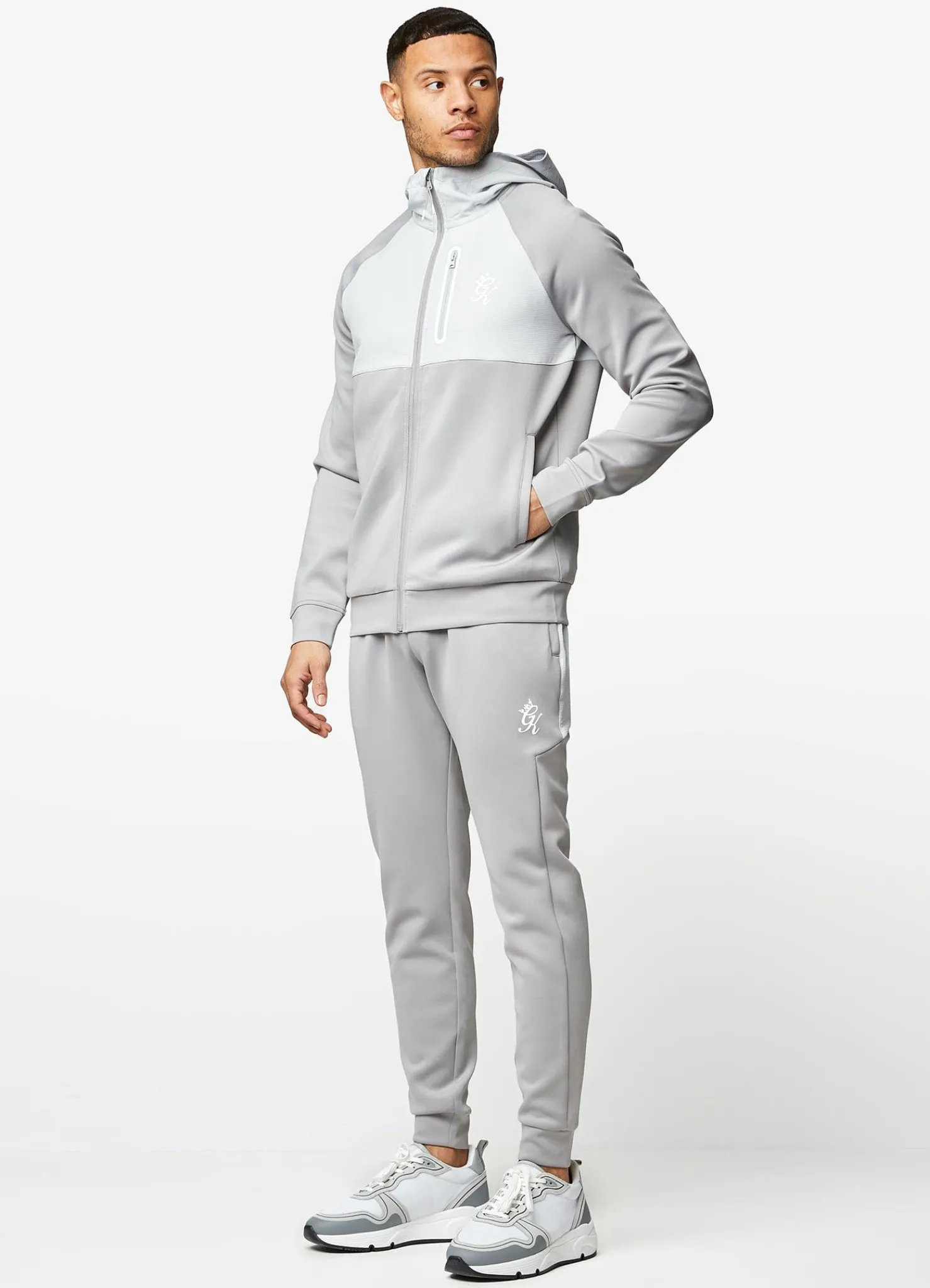 Tracksuit Tops<Gym King Ripstop Panel F/Z Hood Shadow Grey