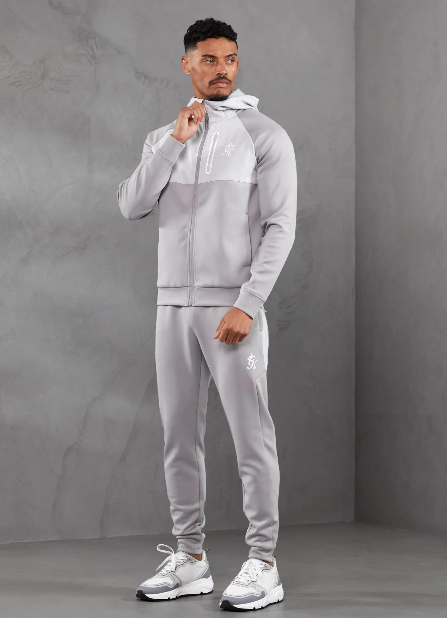 Tracksuit Tops<Gym King Ripstop Panel F/Z Hood Shadow Grey