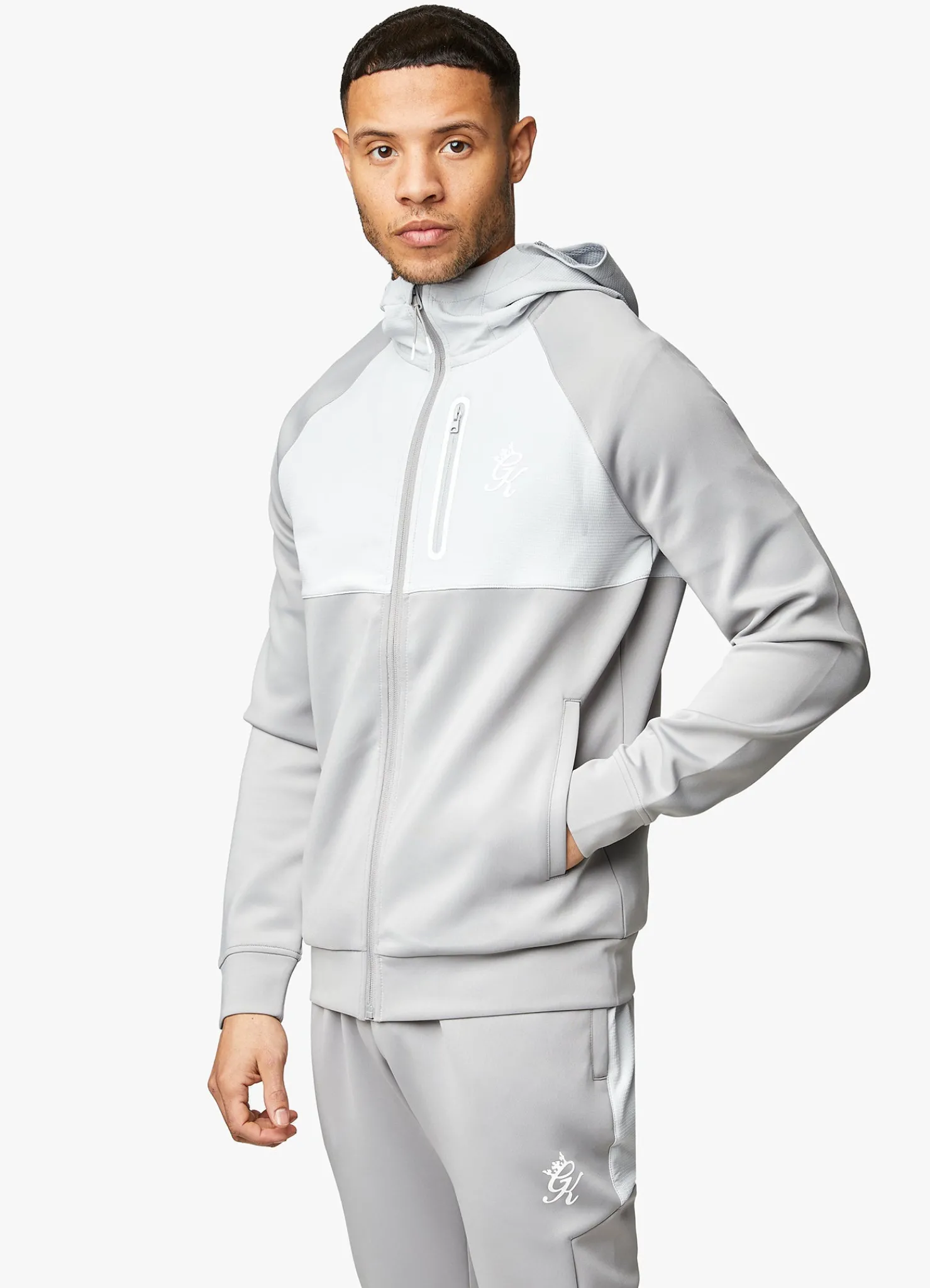 Tracksuit Tops<Gym King Ripstop Panel F/Z Hood Shadow Grey