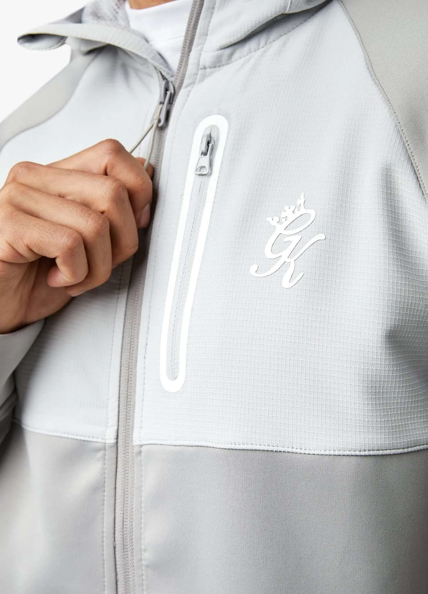 Tracksuit Tops<Gym King Ripstop Panel F/Z Hood Shadow Grey