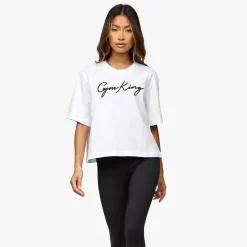 Tops & T-Shirts<Gym King Script Tee White