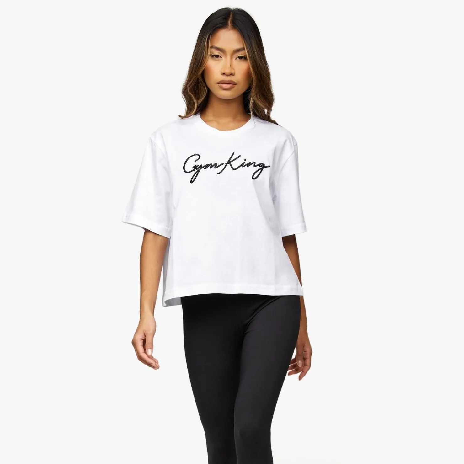 Tops & T-Shirts<Gym King Script Tee White