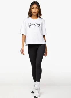Tops & T-Shirts<Gym King Script Tee White