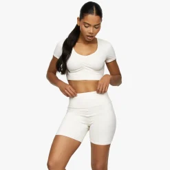 Gymwear<Gym King Scrunch Cap Sleeve Tee Cream