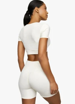 Tops & T-Shirts<Gym King Scrunch Cap Sleeve Tee Cream