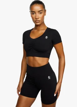 Gymwear<Gym King Scrunch Cap Sleeve Tee Black