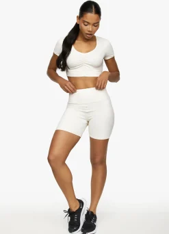 Gymwear<Gym King Scrunch Cap Sleeve Tee Cream
