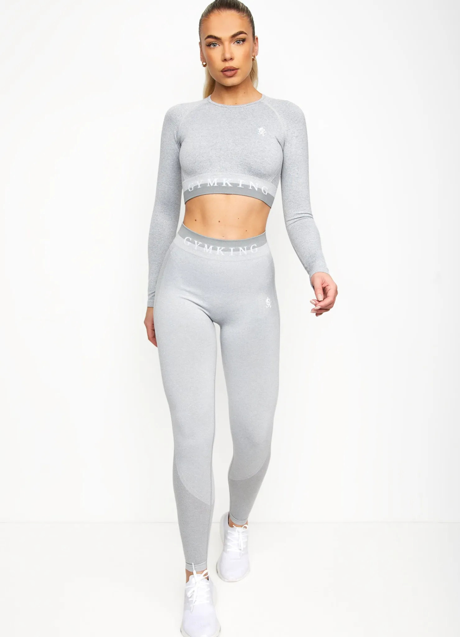 Gymwear<Gym King Seamless Results Long Sleeve Crop Tee Ice Melange