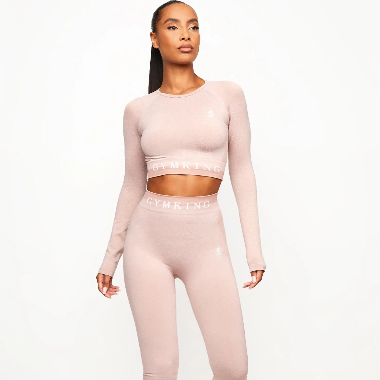Gymwear<Gym King Seamless Results Long Sleeve Crop Tee Pink Meringue