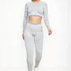 Tops & T-Shirts<Gym King Seamless Results Long Sleeve Crop Tee Ice Melange