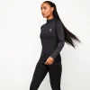Tops & T-Shirts<Gym King Seamless Results 1/4 Zip Funnel Black