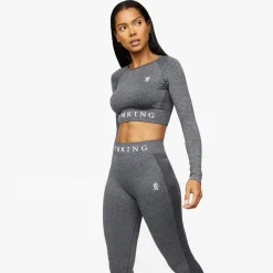 Gymwear<Gym King Seamless Results Ls Crop Smoke Grey Marl