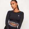 Gymwear<Gym King Seamless Results Long Sleeve Crop Tee Black