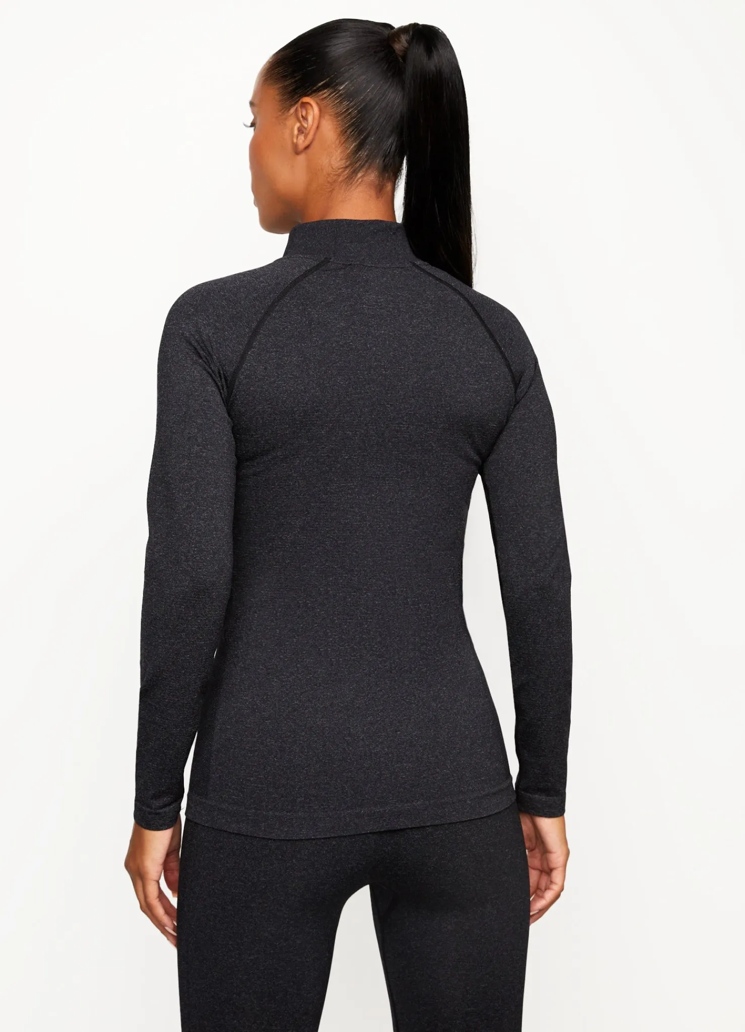 Tops & T-Shirts<Gym King Seamless Results 1/4 Zip Funnel Black