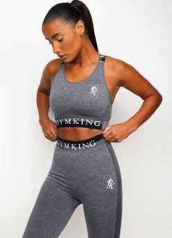 Sports Bras<Gym King Seamless Results Cross Back Sports Bra Mid Grey Marl