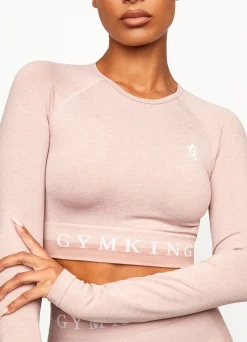 Gymwear<Gym King Seamless Results Long Sleeve Crop Tee Pink Meringue