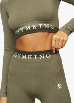 Gymwear<Gym King Seamless Results Long Sleeve Crop Khaki