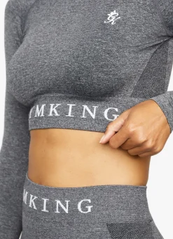 Gymwear<Gym King Seamless Results Ls Crop Smoke Grey Marl