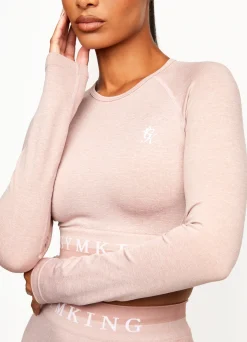 Gymwear<Gym King Seamless Results Long Sleeve Crop Tee Pink Meringue