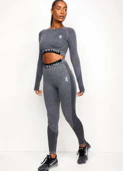 Gymwear<Gym King Seamless Results Long Sleeve Crop Tee Mid Grey Marl