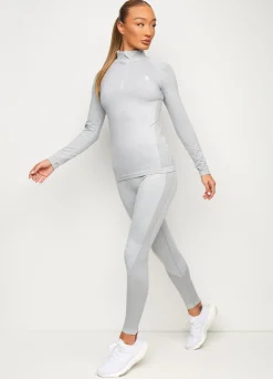 Tops & T-Shirts<Gym King Seamless Results 1/4 Zip Funnel Ice Melange