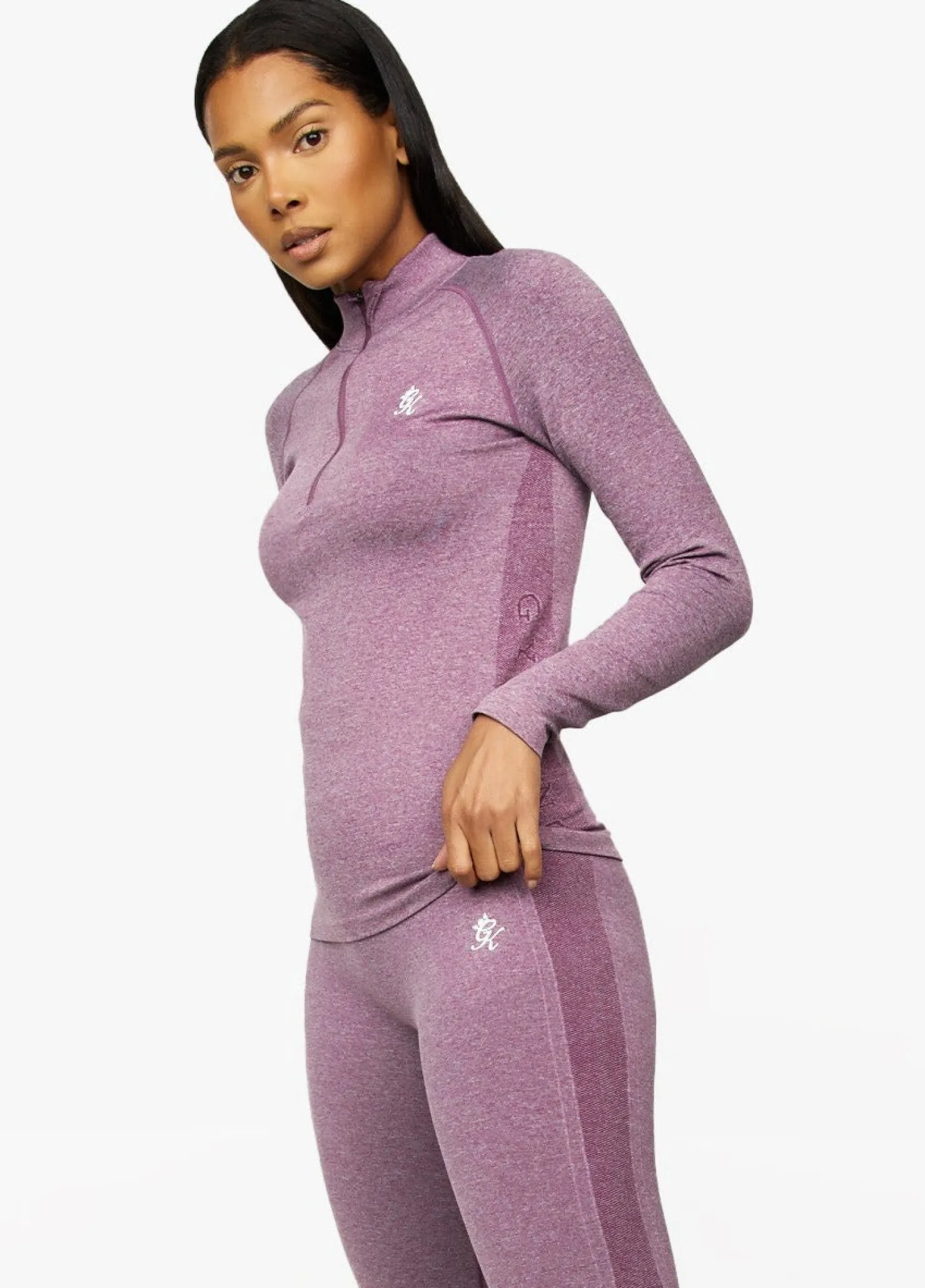 Gymwear<Gym King Seamless Results 1/4 Zip Funnel Plum Marl