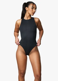 Tops & T-Shirts<Gym King Shadow All Over Print Bodysuit Dark Pewter Print