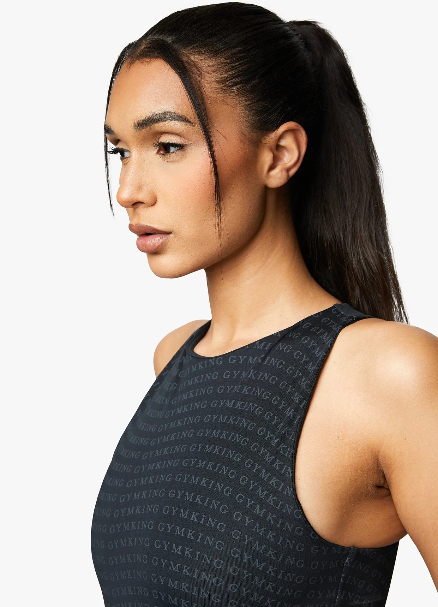 Tops & T-Shirts<Gym King Shadow All Over Print Bodysuit Dark Pewter Print