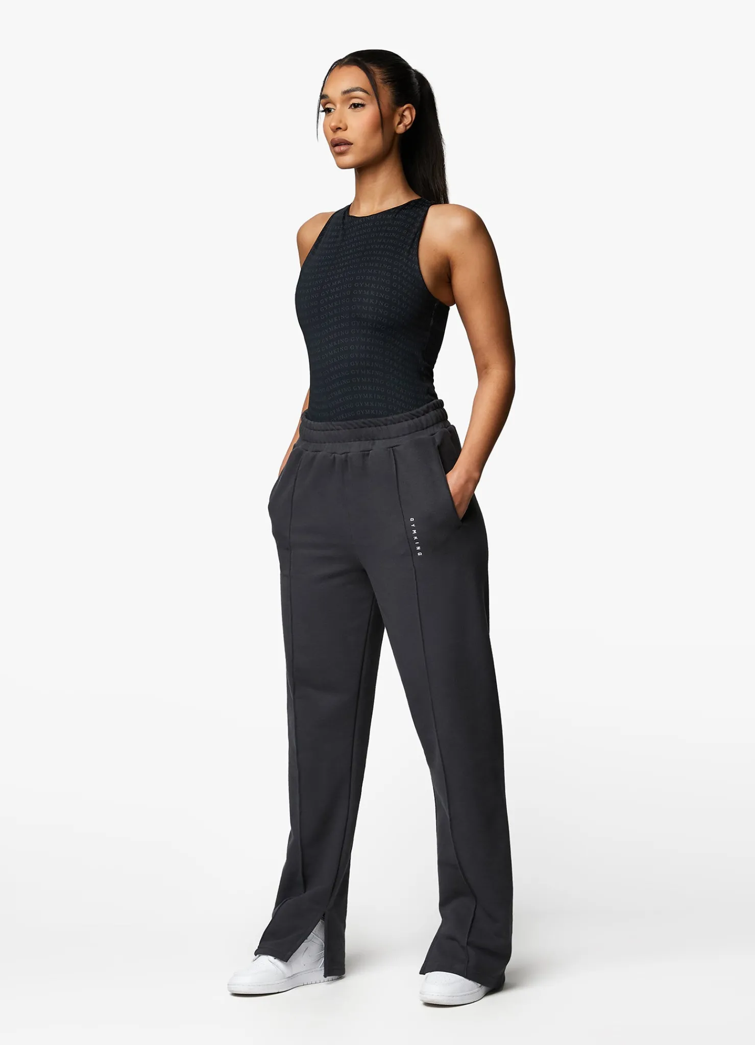 Tops & T-Shirts<Gym King Shadow All Over Print Bodysuit Dark Pewter Print