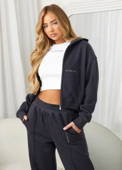 Hoodies<Gym King Shadow Loopback Fz Hood Dark Pewter