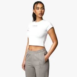 Tops & T-Shirts<Gym King Shadow Rib Tee White