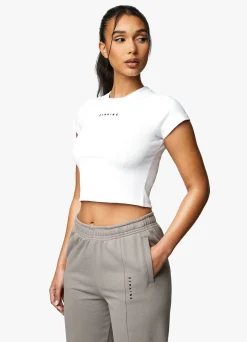 Tops & T-Shirts<Gym King Shadow Rib Tee White