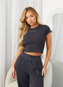 Tops & T-Shirts<Gym King Shadow Rib Tee Dark Pewter