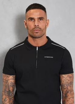 T-Shirts<Gym King Signature Knit Polo Black