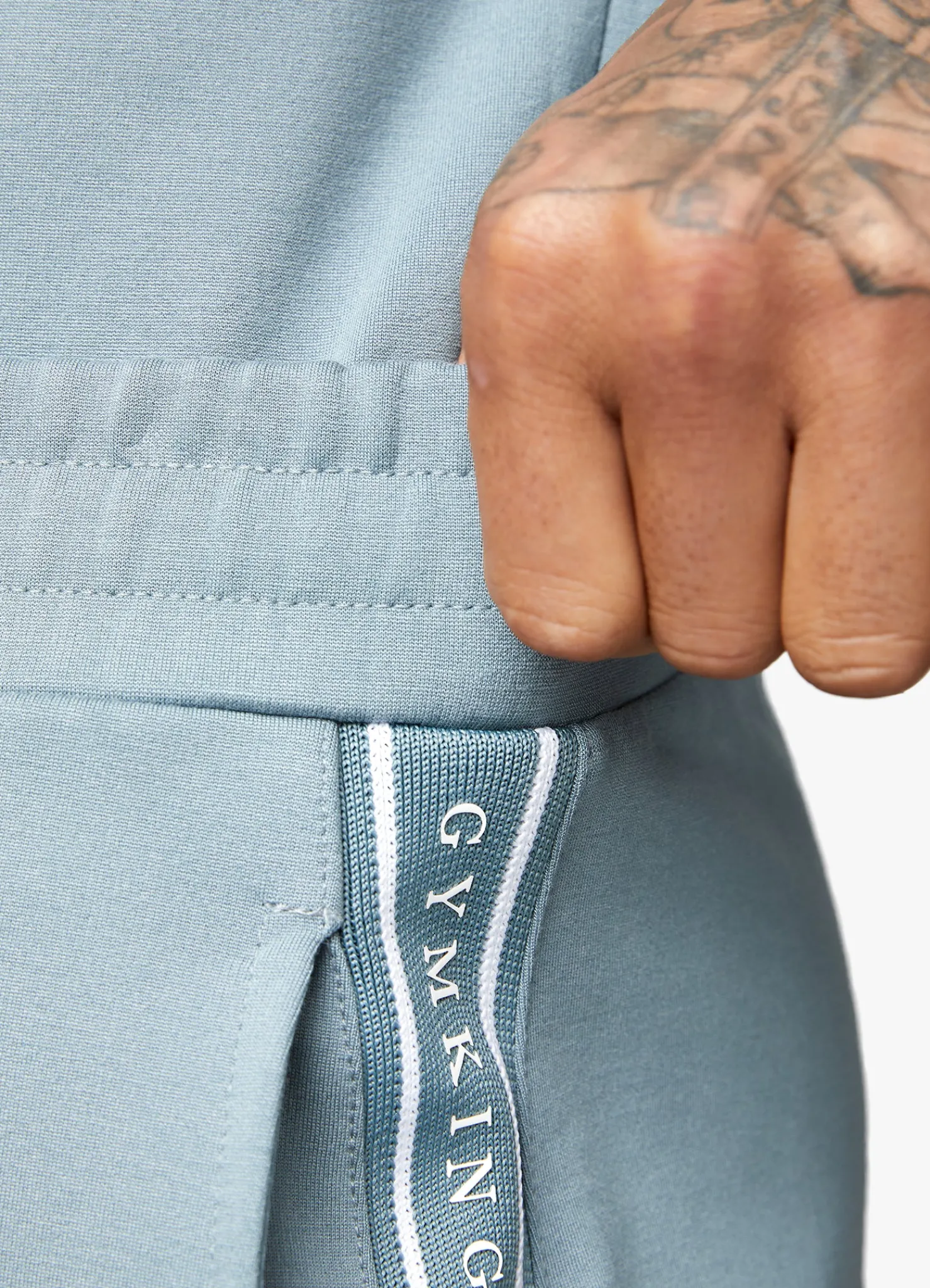 Shorts<Gym King Signature Taped Short Sage
