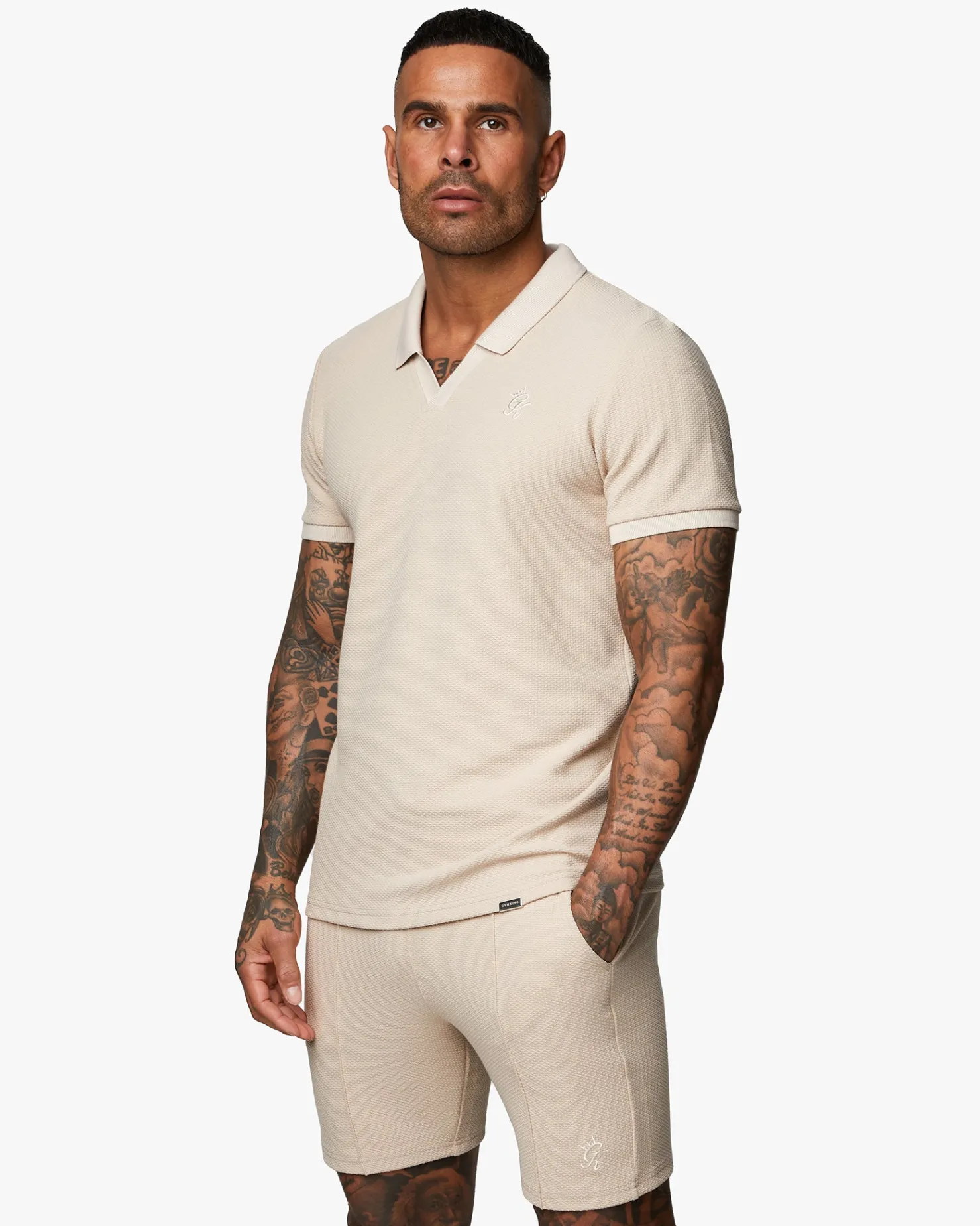 Polo Shirts<Gym King Signature Texture Polo Stone
