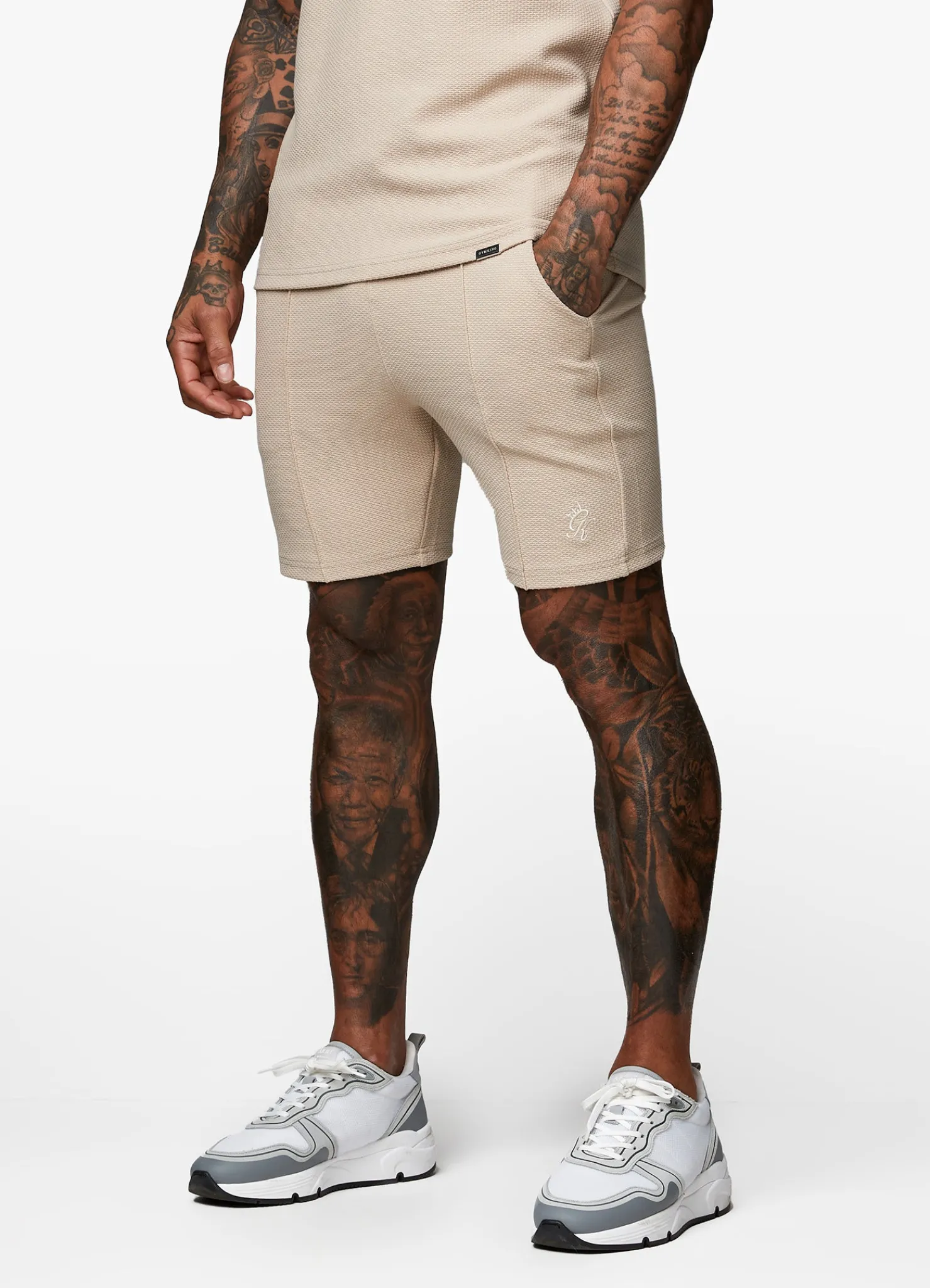 Shorts<Gym King Signature Texture Short Stone