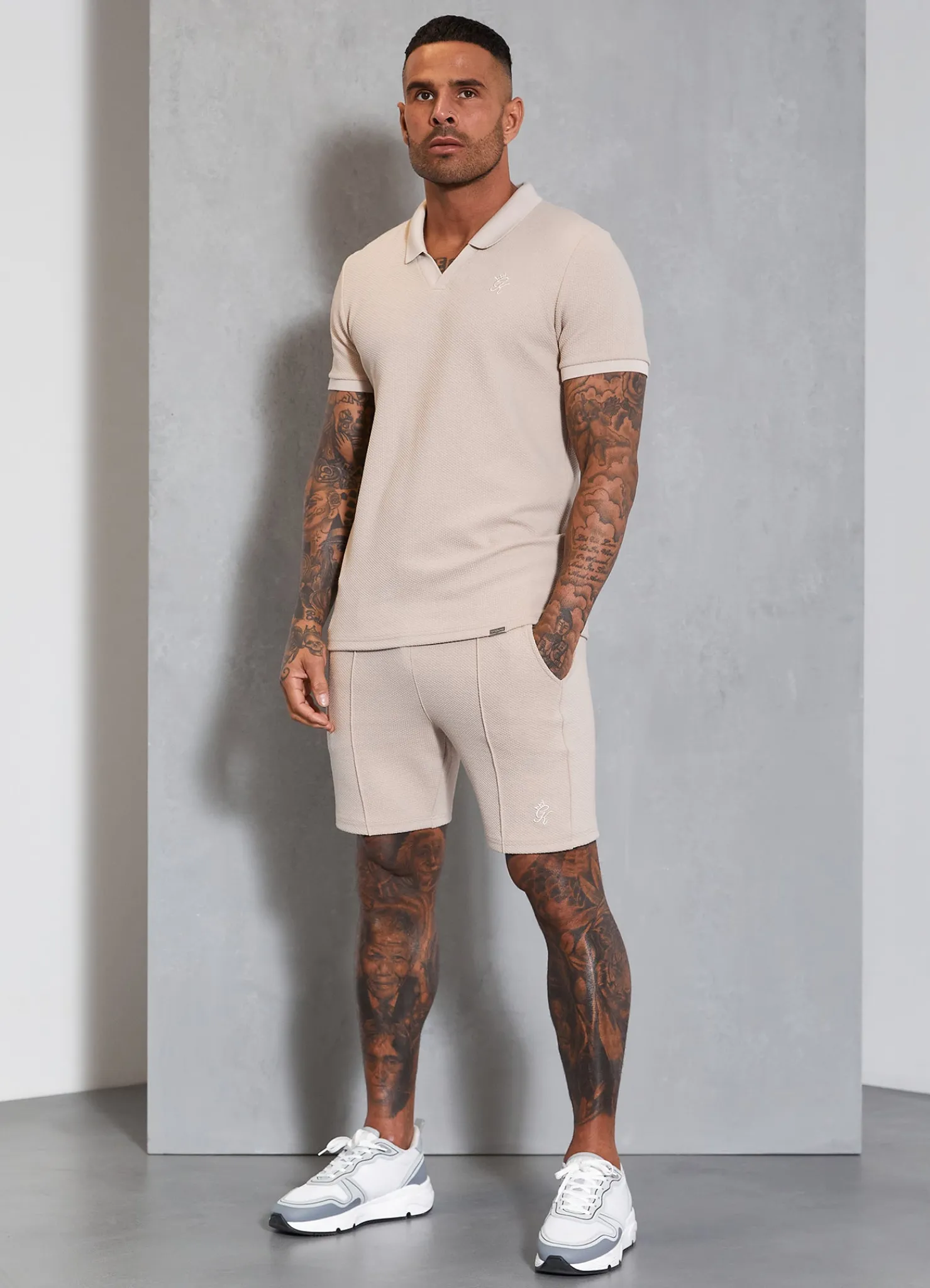 Polo Shirts<Gym King Signature Texture Polo Stone