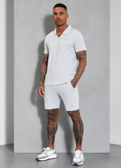 Polo Shirts<Gym King Signature Texture Polo Light Grey