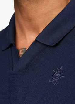 T-Shirts<Gym King Signature Texture Polo Navy