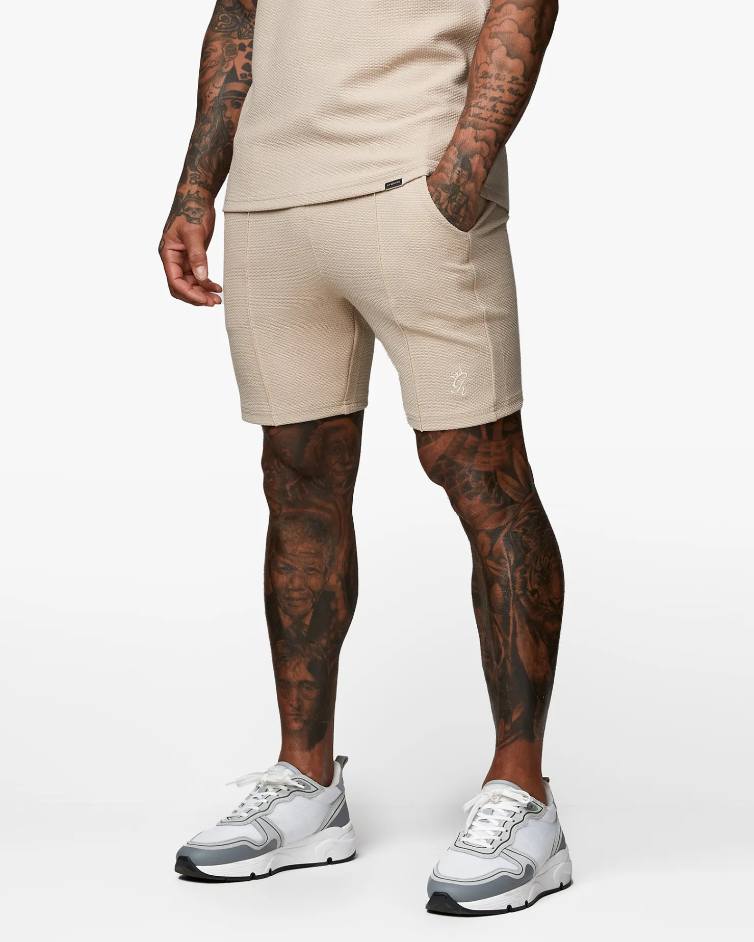 Shorts<Gym King Signature Texture Short Stone