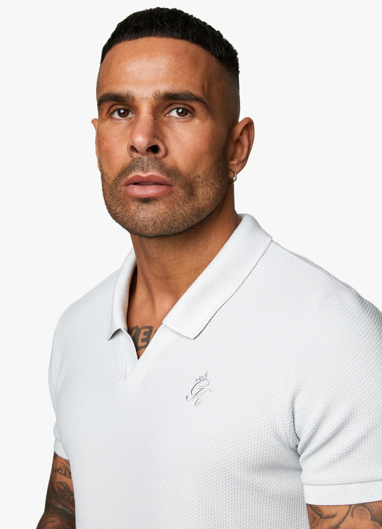 Polo Shirts<Gym King Signature Texture Polo Light Grey
