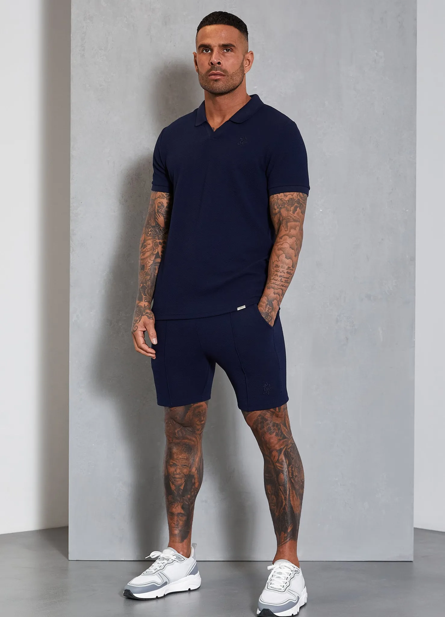 Shorts<Gym King Signature Texture Short Navy